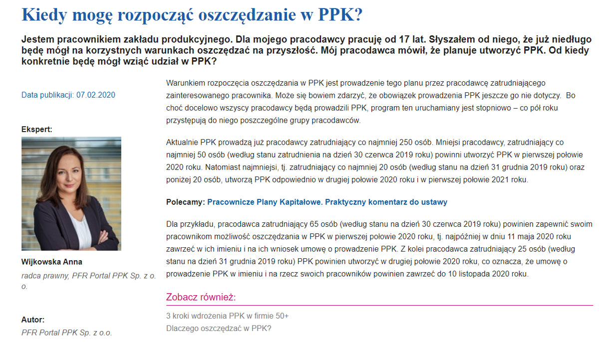 Infor.pl: Eksperci PPK odpowiadają na pytania