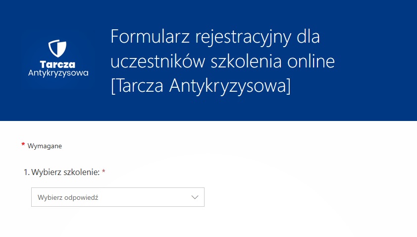 Formularz rejestracyjny dla uczestników szkolenia online [Tarcza Antykryzysowa]