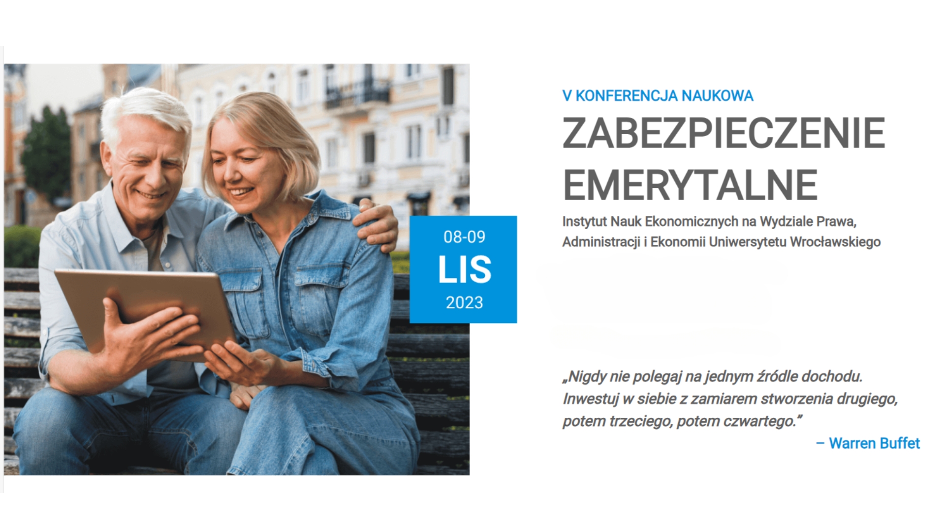 PPK w systemie zabezpieczenia emerytalnego – konferencja na Uniwersytecie Wrocławskim