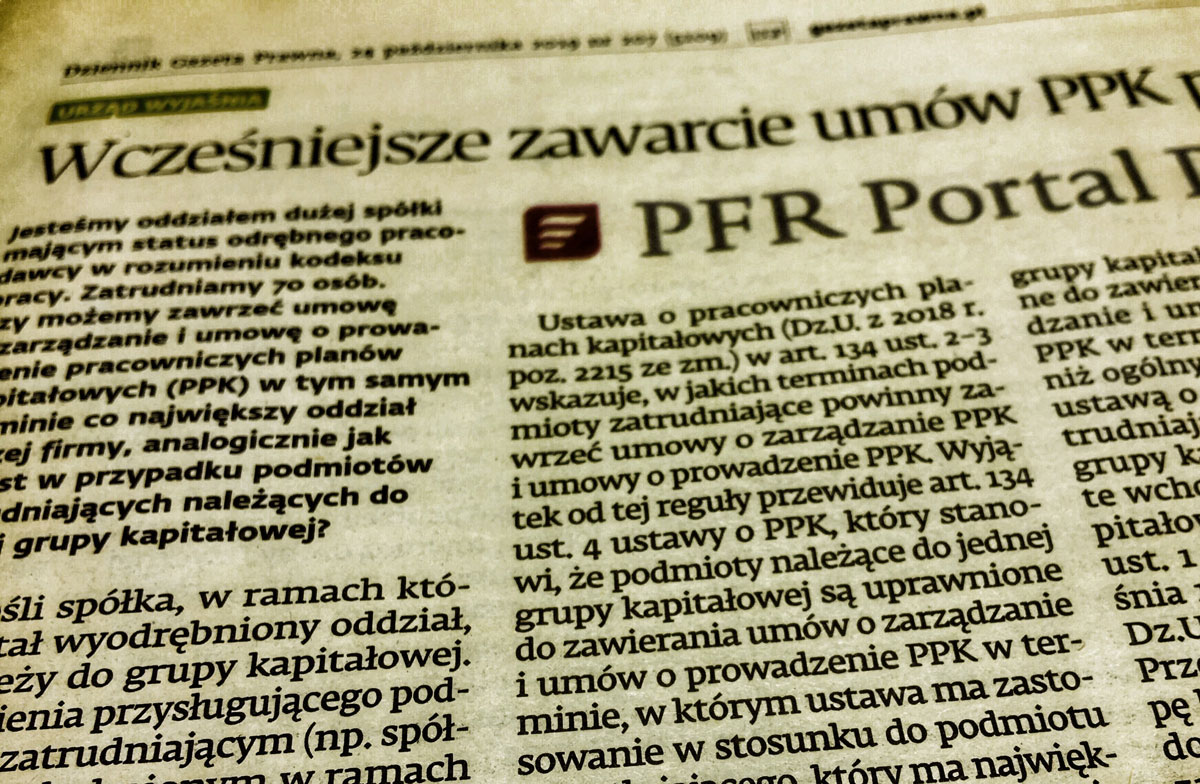 Czy oddział spółki może zawrzeć wcześniej umowę - doradzają eksperci PPK